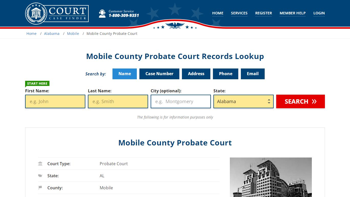 Mobile County Probate Court Records Lookup - CourtCaseFinder.com